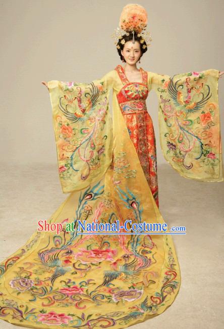 Ancient China National Costumes and Hair Accessories Complete Set